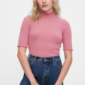 NWT Gap fitted pointelle mock neck top